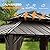 HAPPATIO 12'x16' Outdoor Gazebo with Hardtop Roof, Double Galvanized Steel Roof Canopy with Aluminum Frame, Curtains and Netting for Patio, Backyard, Deck, Lawn, Grey, Easy Assembly (Brown)