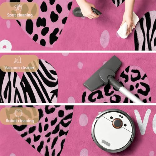 Tapis de chambre romantique rose et lavable pour le bonheur des enfants - 6