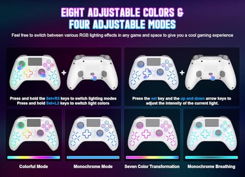 Gamrombo Gaming Controller for PlayStation 5 / PS5, PS4/PS3/PC/Switch/Steam Deck/Mac/Android/iOS with RGB LED Lights, Hall Triggers, Hall Joysticks, Marco, Audio Jack - Need to upgrade by Gamrombo - Image 3
