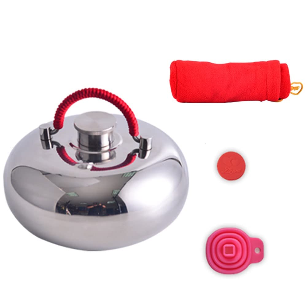 2.0L Wärmflasche mit Bezug 3.0L Bettflasche Geruchlos Metall Wasser Flasche ideal für Schmerzlinderung Winterheizung Männer Frauen Kinder (Size : XL-20CM)