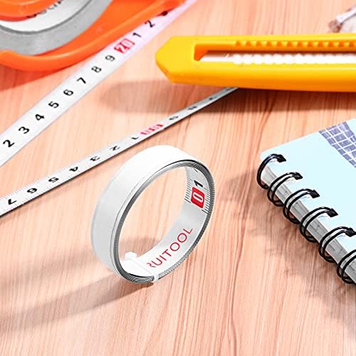 iplusmile Measure Tape, 2m Self Adhesive White Measuring Tape Metric Scale Miter Track Tape Saw Steel Ruler for Measuring Woodworking (Left to Right)