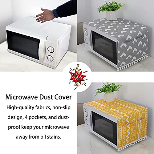 Bettop Anime Red Cloud Pattern Microwave Oven Cover Dustproof Cotton Machine Protector Decorative Kitchen Appliance Cover With Side Storage Pockets 13.8X37.4 Inches, One Size #TOP3