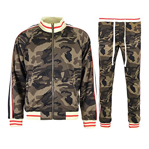 G-Style Usa Men's Green Camouflage G Track Suit Set St575 - Camo - Medium - I14A #TOP5
