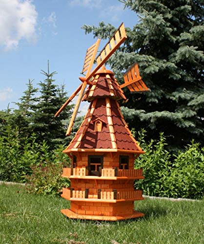 Rießige XXL Windmühle mit Solar rot Typ 14.1