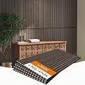 Upick MDF Acoustic Wall Panels, 4 Pack 48" x 24" 3D Slat Wood Panels for Wall, Soundproof Panels for Interior Wall Decor, Dark Walnut