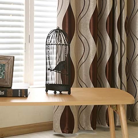 MYRU Modern Striped Eyelet Curtains Set Cover