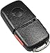 HQRP Volkswagen Folding Flip Key Fob Shell Remote Case Keyless Entry with 4 Buttons and CR2032 Battery - Compatible with Beetle / CC / EOS / GTI / Golf Mk4 / Jetta Mk5 / Passat, and Rabbit Models