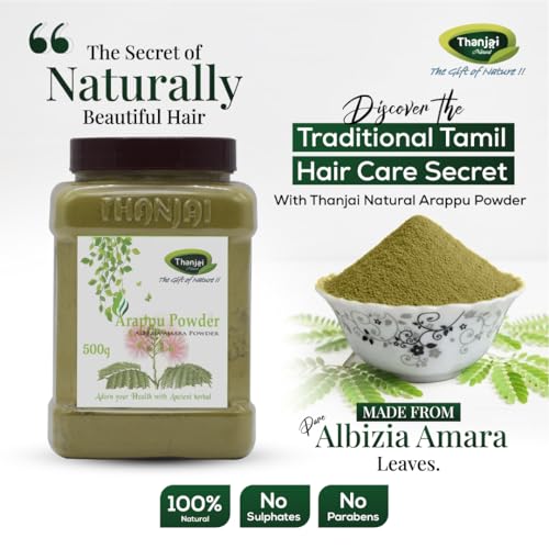 Image of Thanjai Natural Arappu Powder / Albizia Amara 250g (Jar) | 100% Natural, Sun-Dried Herbal Hair Wash & Bath | Traditional Care, No Chemicals, No Artificial Additives