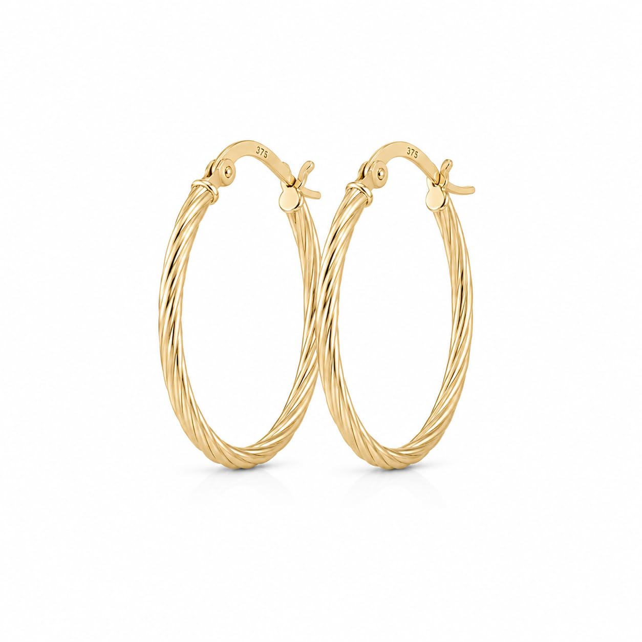 PRINS JEWELS Oval Creolen Damen aus 9 Karat 375 Gelbgold