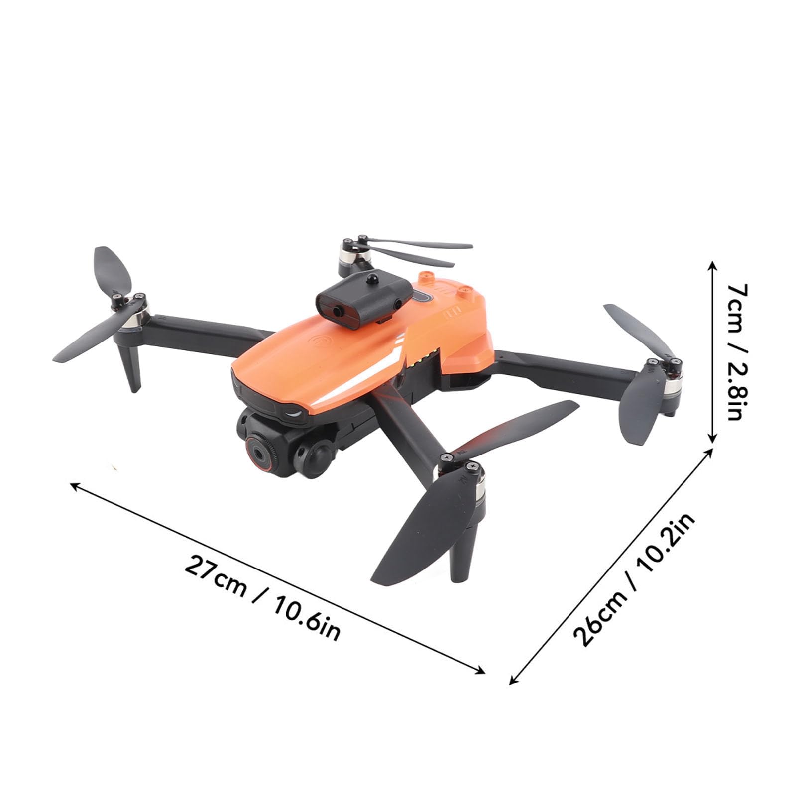 RC-Drohne mit Doppelkamera, Bürstenloser Motordrohne mit GPS-Ortung und Hindernisvermeidung, 2000-mAh-Akku und Fernbedienung mit Bildschirmanzeige (Einzelne Batterie)