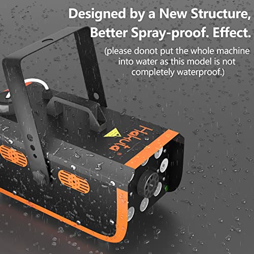 Light Rain And Splash Proof Fog Machine, Hakuta 500W Smoke Machine With 2300 Cfm Output Of Fog And 2 Remotes, 8 Led Lights With 4 Light Effects For Outdoor Music Festival Pool Party Wedding Dj Stage #TOP7