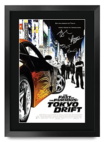 Affiche Fast and Furious Tokyo Drift A3 encadrée avec autographe de Lucas Black pour fan