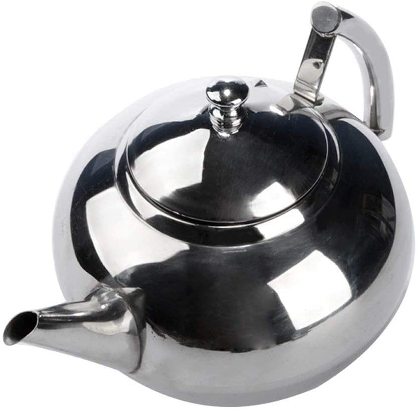 Toolzia Stainless Steel Teapot with Tea Strainer Premium Tea Pot 35oz 1500ml,Silver, 1.5L - Image 4