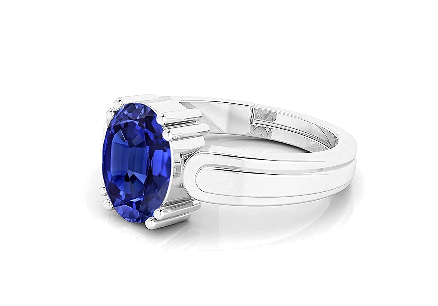 12.25 Ratti (AA++) Certified Blue Sapphire Ring (Nilam/Neelam Stone Silver Plated Ring)(Size 20 to 23) for Men and Woman-image-31