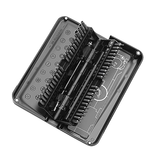 Hanboost Precision Screwdriver Set 47 In 1 with Case - Small Screwdriver Set with Extension Shaft & Magnetic Plate for glasses & Watch - Mini Screwdriver Set for Laptop Phones PC Gaming Console