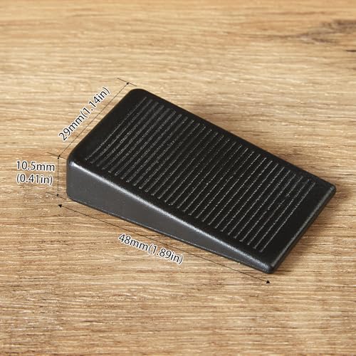 Image of 6-Pack Black Shims for Leveling Furniture & Toilet - Trimmable Hard Plastic Wedges with Non-Slip Texture, Table Stabilizers & Wobble Wedges Rubber Type Levelers for Door, Table