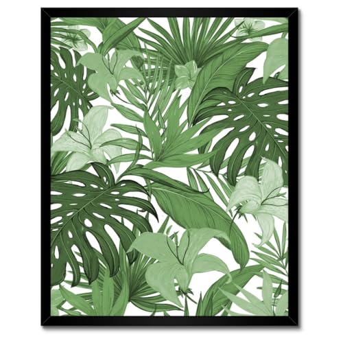 Poster Monstera cadre blanc 40x50 cm décoration murale salon vide