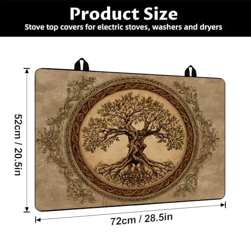 Image of BVBOX Stove Top Cover for Electric Stove, 28 inch x 20 inch Glass Cooktop Protector Mat with Hanging Loops, Anti-Scratch Non-Slip Dish Drying Mat, Washable Countertop Pad