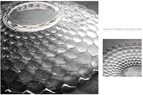 Home-Cart Tray Crystal Glass Fruit Bowl Plate-Bubble Pattern 24.5 cm 3