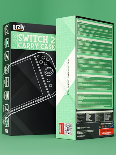 Image of Orzly Case Compatible with Nintendo Switch 2 - Protective Travel Carry Case with Screen Padding, Game Card & microSD Slots, Zipped & Open Pockets for Accessories - 7.9 inch Gift Boxed