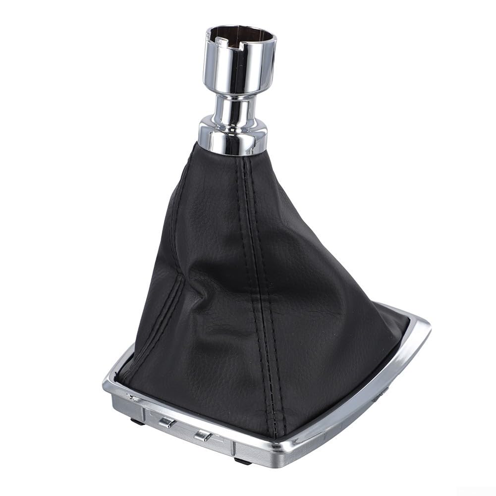 Copri Pomello Del Cambio In Pelle PU Per Ford Fusion/Escape/Focus – Nero Cucito Grigio, Con Ago E Filo