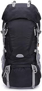 Dmsc . 60L Telaio Escursionismo Zaino Impermeabile di Campeggio Trekking Sacchetto Esterno dello Zaino di Corsa Female/Male Mountain Zaino con la Copertura della Pioggia. (Color : Black, Size : A)
