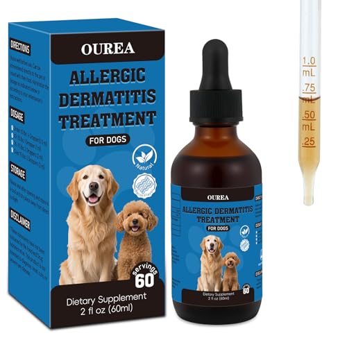 Dog Dermatitis Treatment for Allergies, Natural Itch Relief Drop & Hot Spot Support for Itchy, Red, Irritated Skin, Herbal Formula for Dog Allergy Relief, Dermatitis Treatment, Dog Itching Skin Relief