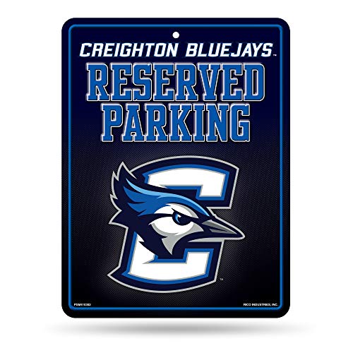 Rico Industries NCAA Creighton Bluejays 8.5-Inch by 11-Inch Metal Parking Sign Décor