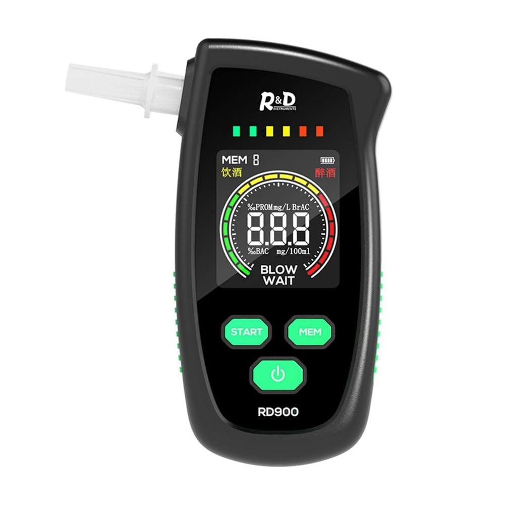 Alcoholímetro Digital Portátil con Pantalla LCD, Detector de Alcohol de Alta Precisión, Dispositivo Portátil de Prueba de Alcohol