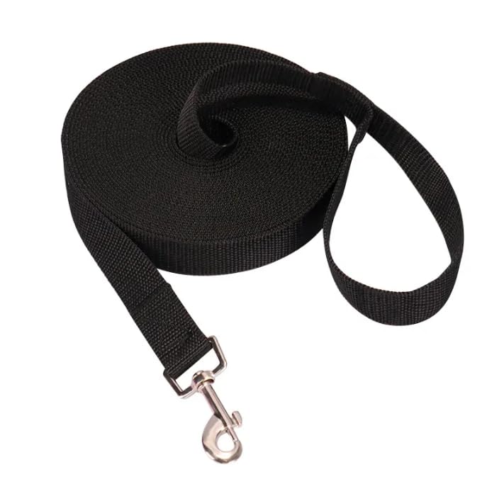 Dog/Puppy/Pet Obedience Recall Training Nylon Webbing Long Line Rope Lead-15 ft Long Leash-for Dog Training,Tie Out,Play,Safety,Camping Perfect for Pet Training (15 feet / 4.5m, Black) (Red)