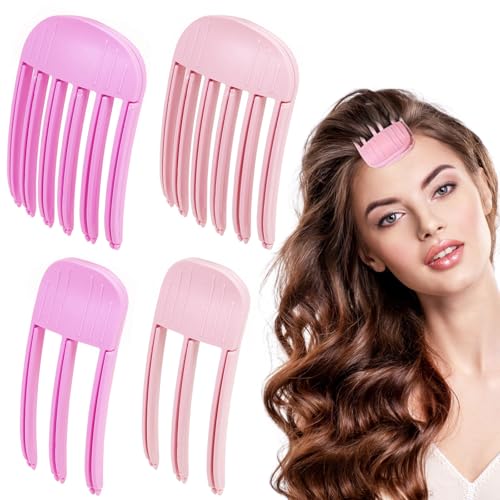Peigne pour frange moelleuse lot de 4 pinces à cheveux volumisantes sans chaleur rose