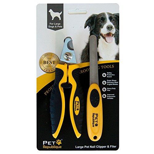 Pet Republique Dog Nail Clippers - Puppy, Small to Large Dog, Large Bird Claws Nails Trimmer Tool – Sharp and Durable Angled Blades with Protective Guard - Size Large with Filer - Thumbnail 3
