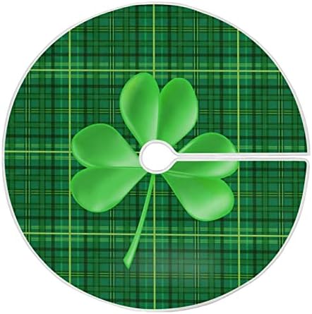 St Patrick's Day Leaves Tree Skirt, Seasonal Tree Mat Holiday Party Supplies Ornaments Indoor Outdoor Decorations for Tabletop Trees 35.4 Inches
