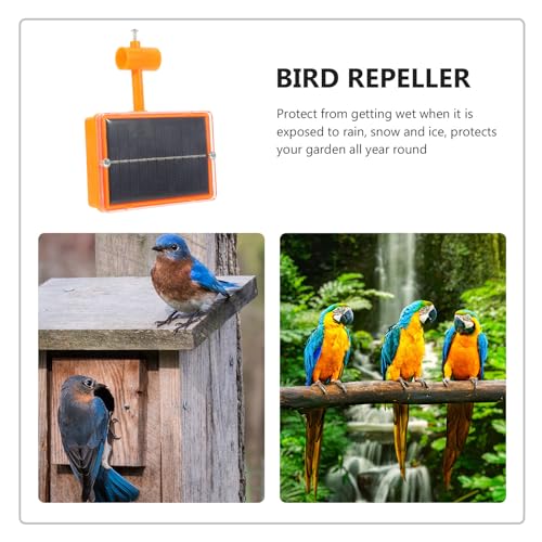 Ahuyentador de pájaros impermeable solar y repelente ecológico exterior para huerto y césped 4