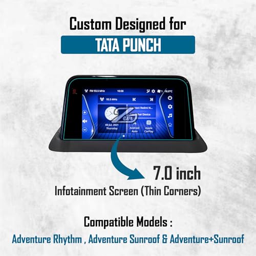 Image of ZEIR Screen Protector For TATA PUNCH 2024-2025 ADVENTURE RHYTHM, SUNROOF & PLUS SUNROOF - 7 Inch Infotainment Touchscreen Guard | Anti Scratch | Water Resistant | 2024 TataPunch Display Guard Accessories [Not Tempered Glass]