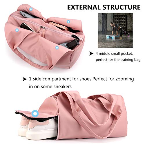 PlasMaller Carry On Travel Duffle Bag Packable Luggage Travelling Gear Sports Gym Bags Lightweight Tote Shoulder Pack, Black