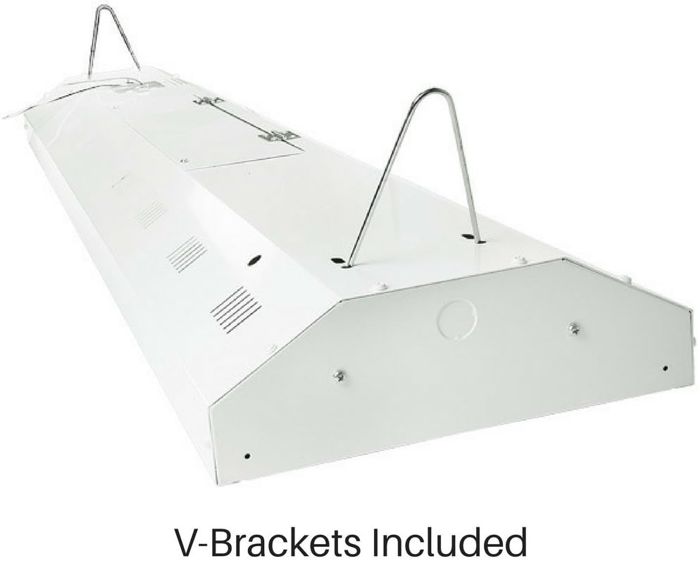 Four-Bros Lighting 4-Lamp T8 LED Ready High Bay Light Fixture – LED Tube Ready – 120-277V – Industrial & Commercial Use – UL Listed for Dry & Damp Locations