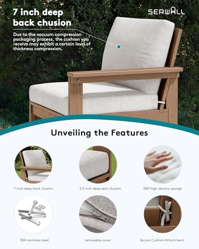 Image of SERWALL HDPE Outdoor Couch with Coffee Table
