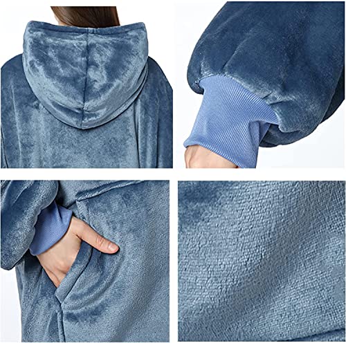 Image of Maharsh Oversized Hoodie Blanket Women Ultra Plush Fleece with Soft Sherpa Reversible Warm Cosy Comfy Wearable Hooded Giant Sweatshirt Throw for Girls Adults Men Boys Kids Big Pocket