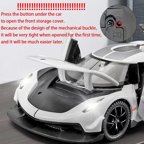 Image of 1:32 Koenigsegg Jesko White Die-Cast Metal Car with Sport Toy Car