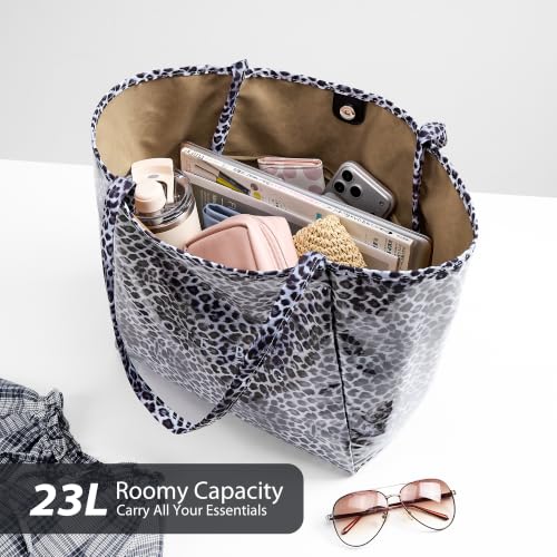 Image of KALIDI PVC Tote Bag Women Large Kraft Paper Travel Beach Bag Jelly Purses