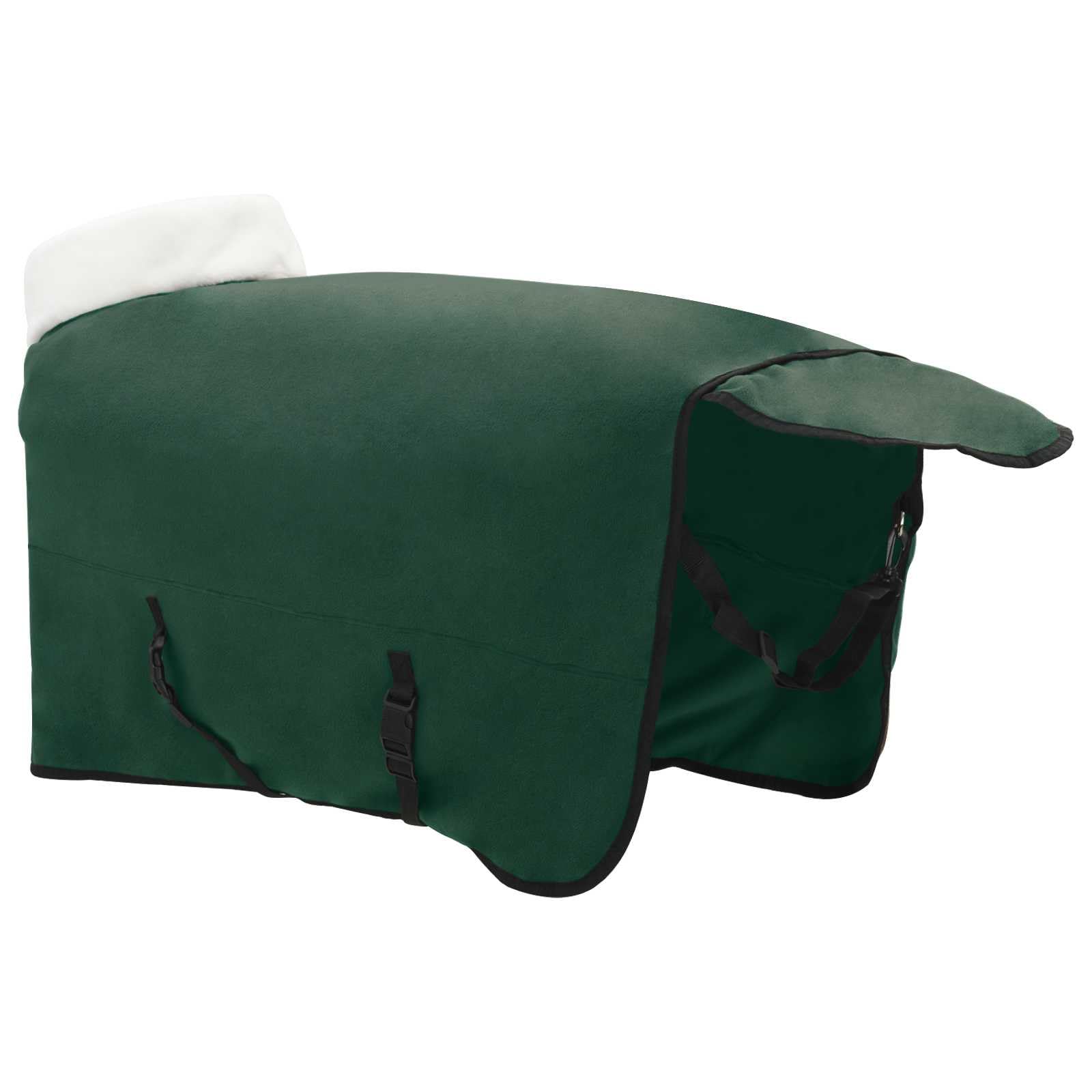 Manta para caballo verde oscuro de 125 cm, forro polar, transpirable y ligera, para entrenamiento, establo y transporte, color verde oscuro