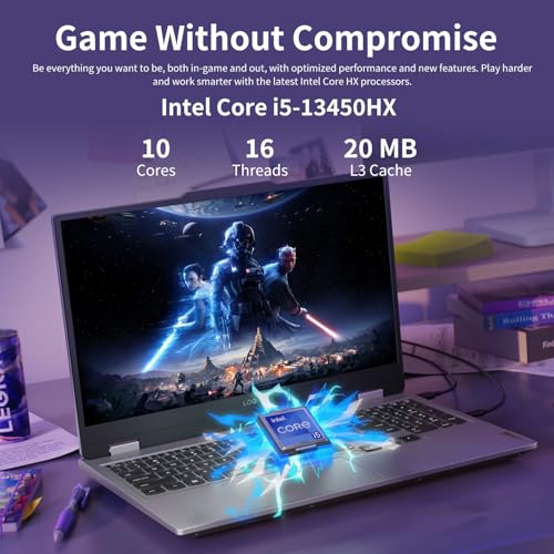 Image of Lenovo LOQ 15 15ARP9 RTX 4060 Gaming Laptop, 15.6 inch FHD 144Hz, AMD Ryzen 7 7435HS, NVIDIA RTX 4060, 64GB DDR5 RAM, 2TB SSD, Backlit KB, RJ-45, Bundle with PCO Laptop Cooler