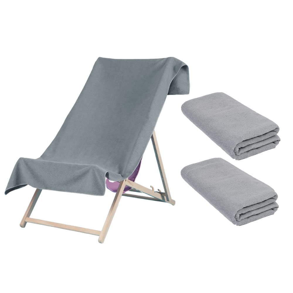 Brentfords Charcoal Grey Beach Towel Holiday Essentials, Beach Towels For Adults Quick Dry Towel Swimming Pool Gym Yoga Microfibre Towel Large Sand Free, Set Of 2
