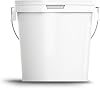 15 Litre White Bucket With Airtight, Leak-Proof, Tamper Evident Lid & Metal Handle