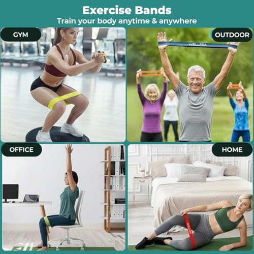 Image of WELLESA Mini Loop Resistance Bands Set of 5 for Men & Women