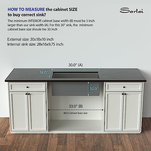 30 Undermount Kitchen Sink - Sarlai 30 X18 Inch Stainless Steel 16 Gauge Undermount Single Bowl Kitchen Sink One Basin 10 Inch Deep #TOP5
