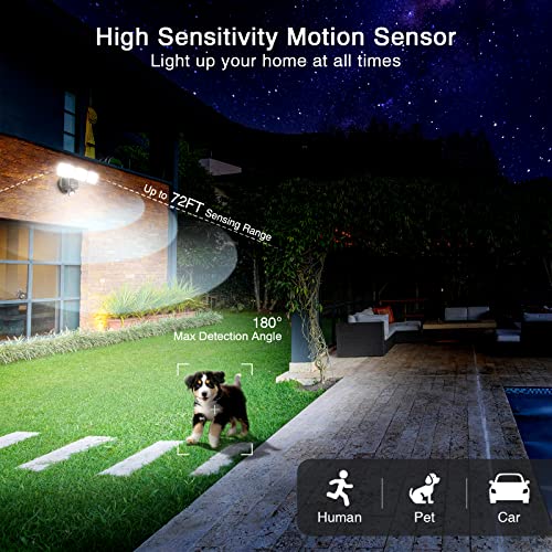 Smart Led Security Lights, 36W 5000Lm Dimmable Motion Sensor Lights Outdoor, 2700K-6500K, Ip65 Waterproof, App Group Control, Dusk To Dawn Security Flood Light For Garage, Yard, Porch #TOP4