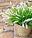 Artificial Fake Outdoor Plants Flowers for Summer Decoration,10 Bundles Faux Plastic Tall Monkey Grass Greenery UV Resistant Realistic for Home Outside Planter Window Porch Patio Garden-White
