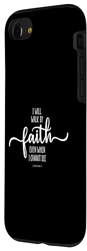 Miniatura 47 de Funda para iPhone 12 Pro Max con texto en inglés "I Will Walk By Faith, God Jesus Christian Bible Inspiration